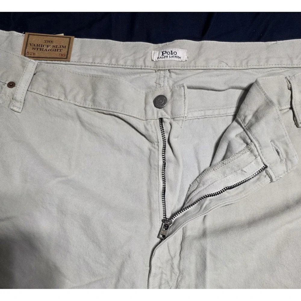 Polo Ralph Lauren Varick Slim Straight Gray Jeans Pants 5 Pocket Size 52x30